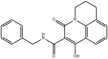 N-benzyl-1-hydroxy-3-oxo-3,5,6,7-tetrahydropyrido[3,2,1-ij]quinoline-2-carboxamide Struktur