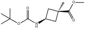 methyl cis-3-{[(tert-butoxy)carbonyl]amino}-1-methylcyclobutane-1-carboxylate Struktur