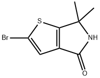 2-bromo-6,6-dimethyl-5,6-dihydro-4H-thieno[2,3-c]pyrrol-4-one Struktur