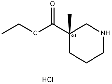 (S)-3-Methyl-piperidine-3-carboxylic acid ethyl ester hydrochloride Struktur