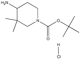 4-Amino-3,3-dimethyl-piperidine-1-carboxylic acid tert-butyl ester hydrochloride Struktur