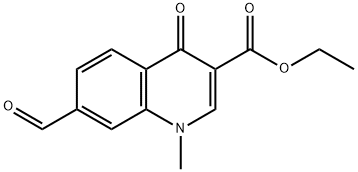 ethyl 7-formyl-1-methyl-4-oxo-1,4-dihydroquinoline-3-carboxylate Struktur