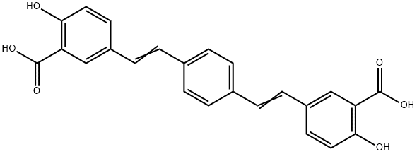 5,5'-((1E,1'E)-1,4-phenylenebis(ethene-2,1-diyl))bis(2-hydroxybenzoic acid) Struktur