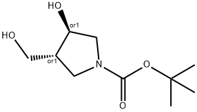 (3R,4R)-1-Boc-3-hydroxy-4-(hydroxymethyl)-pyrrolidine Struktur