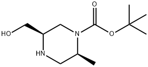 1-Piperazinecarboxylic acid, 5-(hydroxymethyl)-2-methyl-, 1,1-dimethylethyl ester, (2S,5R)- Struktur