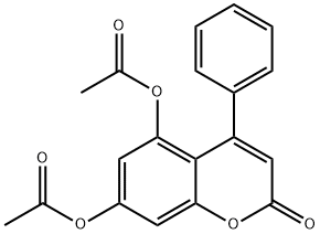 2-oxo-4-phenyl-2H-chromene-5,7-diyl diacetate Struktur