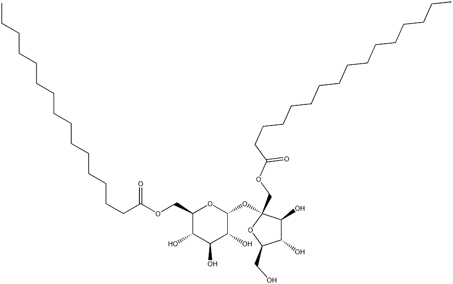 1-O-(1-Oxohexadecyl)-beta-D-fructofuranosyl alpha-D-glucopyranoside 6-hexadecanoate Struktur