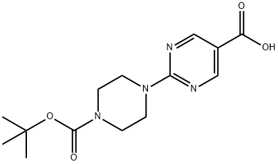 2-(4-(tert-butoxycarbonyl)piperazin-1-yl)pyrimidine-5-carboxylic acid 結(jié)構(gòu)式