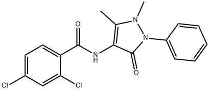 2,4-dichloro-N-(1,5-dimethyl-3-oxo-2-phenyl-2,3-dihydro-1H-pyrazol-4-yl)benzamide Struktur