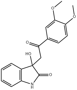 3-[2-(3,4-dimethoxyphenyl)-2-oxoethyl]-3-hydroxy-1,3-dihydro-2H-indol-2-one Struktur