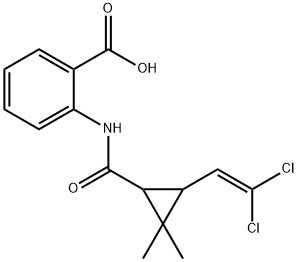 2-(3-(2,2-dichlorovinyl)-2,2-dimethylcyclopropanecarboxamido)benzoic acid Struktur