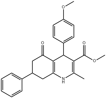 methyl 4-(4-methoxyphenyl)-2-methyl-5-oxo-7-phenyl-1,4,5,6,7,8-hexahydroquinoline-3-carboxylate Struktur