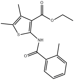 ethyl 4,5-dimethyl-2-[(2-methylbenzoyl)amino]-3-thiophenecarboxylate Struktur