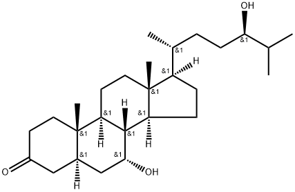 7,24-dihydroxy-(5 alpha, 7 alpha, 24R)-cholestan-3-one Struktur