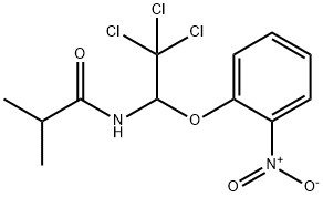 2-methyl-N-[2,2,2-trichloro-1-(2-nitrophenoxy)ethyl]propanamide Struktur