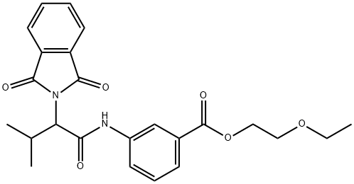 2-ethoxyethyl 3-(2-(1,3-dioxoisoindolin-2-yl)-3-methylbutanamido)benzoate Struktur