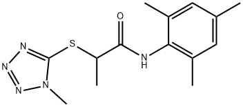 2-[(1-methyl-1H-tetrazol-5-yl)sulfanyl]-N-(2,4,6-trimethylphenyl)propanamide Struktur