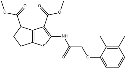 dimethyl 2-(2-(2,3-dimethylphenoxy)acetamido)-5,6-dihydro-4H-cyclopenta[b]thiophene-3,4-dicarboxylate Struktur