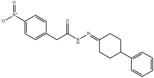 2-(4-nitrophenyl)-N'-(4-phenylcyclohexylidene)acetohydrazide Struktur