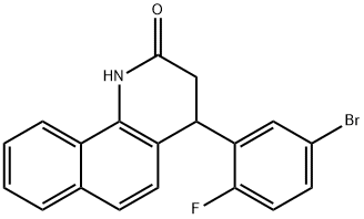 4-(5-bromo-2-fluorophenyl)-3,4-dihydrobenzo[h]quinolin-2(1H)-one Struktur