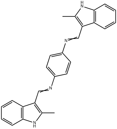 N,N'-bis[(2-methyl-1H-indol-3-yl)methylene]-1,4-benzenediamine Struktur