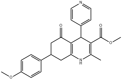 methyl 7-(4-methoxyphenyl)-2-methyl-5-oxo-4-(pyridin-4-yl)-1,4,5,6,7,8-hexahydroquinoline-3-carboxylate Struktur