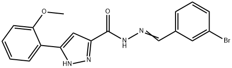 N'-[(E)-(3-bromophenyl)methylidene]-3-(2-methoxyphenyl)-1H-pyrazole-5-carbohydrazide Struktur