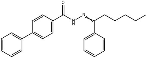 N'-(1-phenylhexylidene)-4-biphenylcarbohydrazide Struktur