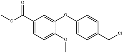 Methyl 3-(4-(chloromethyl)phenoxy)-4-methoxybenzoate Struktur