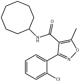 3-(2-chlorophenyl)-N-cyclooctyl-5-methyl-1,2-oxazole-4-carboxamide Struktur