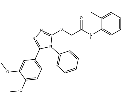 2-{[5-(3,4-dimethoxyphenyl)-4-phenyl-4H-1,2,4-triazol-3-yl]sulfanyl}-N-(2,3-dimethylphenyl)acetamide Struktur