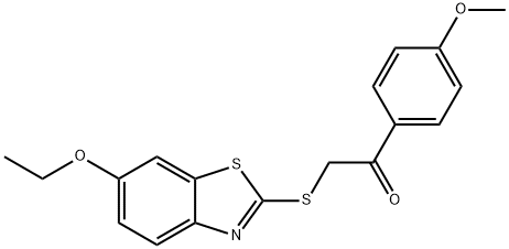 2-[(6-ethoxy-1,3-benzothiazol-2-yl)sulfanyl]-1-(4-methoxyphenyl)ethanone Struktur