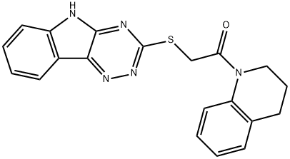 1-(3,4-dihydroquinolin-1(2H)-yl)-2-(5H-[1,2,4]triazino[5,6-b]indol-3-ylsulfanyl)ethanone Struktur