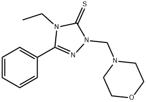 4-ethyl-2-(morpholin-4-ylmethyl)-5-phenyl-2,4-dihydro-3H-1,2,4-triazole-3-thione Struktur