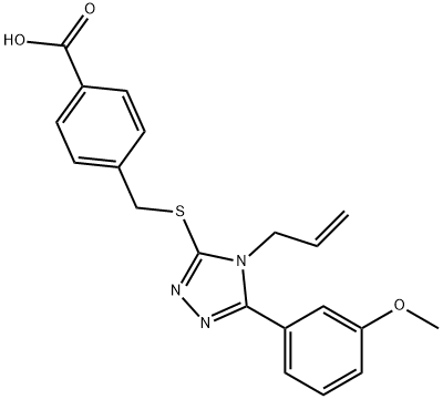 4-(((4-allyl-5-(3-methoxyphenyl)-4H-1,2,4-triazol-3-yl)thio)methyl)benzoic acid Struktur