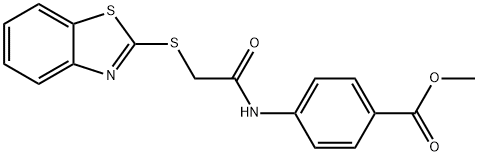 methyl 4-{[(1,3-benzothiazol-2-ylsulfanyl)acetyl]amino}benzoate Struktur