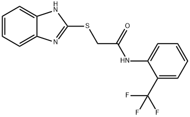 2-(1H-benzimidazol-2-ylsulfanyl)-N-[2-(trifluoromethyl)phenyl]acetamide Struktur