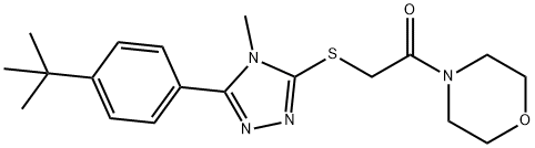 2-{[5-(4-tert-butylphenyl)-4-methyl-4H-1,2,4-triazol-3-yl]sulfanyl}-1-(morpholin-4-yl)ethanone Struktur