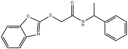 2-(1,3-benzoxazol-2-ylsulfanyl)-N-(1-phenylethyl)acetamide Struktur