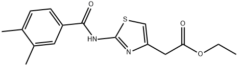 ethyl 2-(2-(3,4-dimethylbenzamido)thiazol-4-yl)acetate Struktur