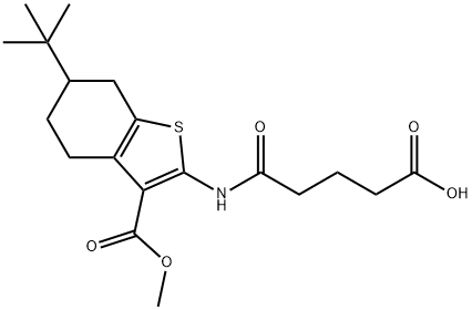 5-{[6-tert-butyl-3-(methoxycarbonyl)-4,5,6,7-tetrahydro-1-benzothien-2-yl]amino}-5-oxopentanoic acid Struktur