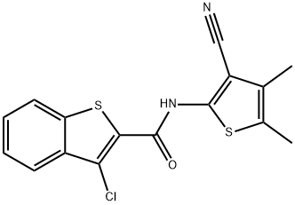 3-chloro-N-(3-cyano-4,5-dimethylthiophen-2-yl)-1-benzothiophene-2-carboxamide Struktur