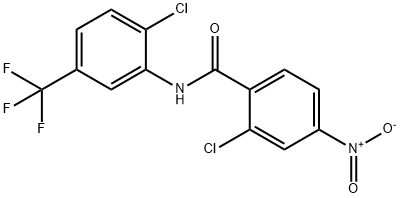 2-chloro-N-[2-chloro-5-(trifluoromethyl)phenyl]-4-nitrobenzamide Struktur