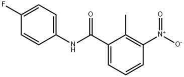 N-(4-fluorophenyl)-2-methyl-3-nitrobenzamide Struktur