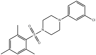 1-(3-chlorophenyl)-4-[(2,4,6-trimethylphenyl)sulfonyl]piperazine Struktur