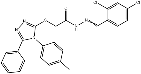 N'-[(E)-(2,4-dichlorophenyl)methylidene]-2-{[4-(4-methylphenyl)-5-phenyl-4H-1,2,4-triazol-3-yl]sulfanyl}acetohydrazide Struktur