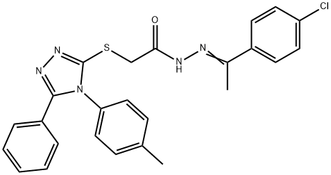 N'-[(1E)-1-(4-chlorophenyl)ethylidene]-2-{[4-(4-methylphenyl)-5-phenyl-4H-1,2,4-triazol-3-yl]sulfanyl}acetohydrazide Struktur