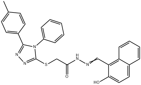 (Z)-N'-((2-hydroxynaphthalen-1-yl)methylene)-2-((4-phenyl-5-(p-tolyl)-4H-1,2,4-triazol-3-yl)thio)acetohydrazide Struktur