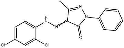 (4Z)-4-[2-(2,4-dichlorophenyl)hydrazinylidene]-5-methyl-2-phenyl-2,4-dihydro-3H-pyrazol-3-one Struktur