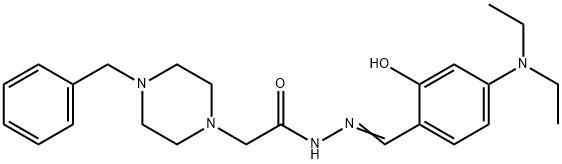 (E)-2-(4-benzylpiperazin-1-yl)-N'-(4-(diethylamino)-2-hydroxybenzylidene)acetohydrazide Struktur